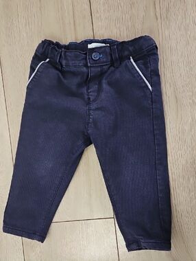 OBAÏBI Baby Boy Navy Blue Slim Fit Stretch Pants 12 Months 74cm🩷